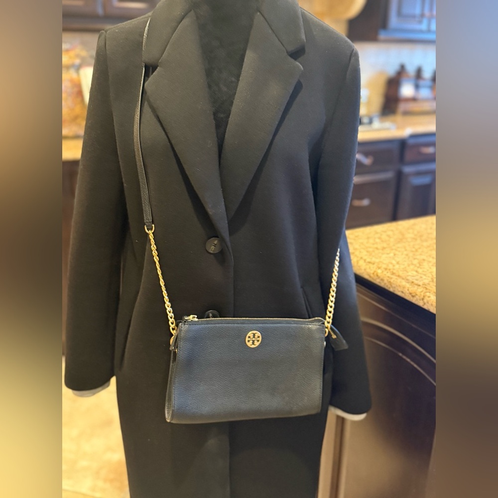Tory Burch Black Crossbody Bag with Gold Chain